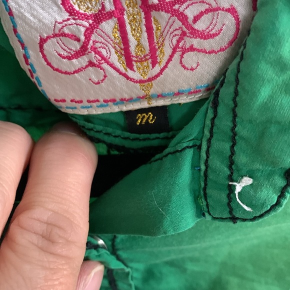 Vintage Y2K Roar Green Snap Front Rhinestone Cowboy Shirt Size M - Picture 3 of 7